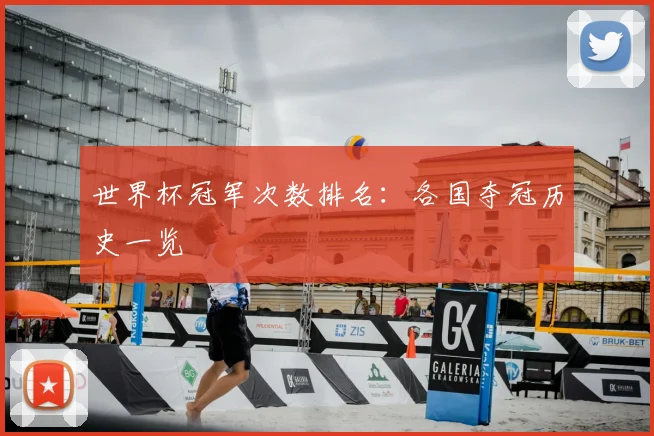 世界杯冠军次数排名:各国夺冠历史一览